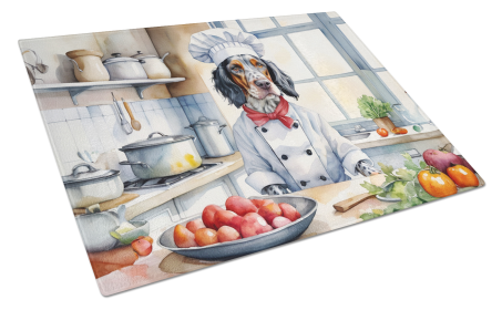 The Dog Chef Glass Cutting Board (Dog Breed: English Setter 6246, size: large)