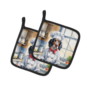 The Dog Chef Pair of Pot Holders (Design: English Setter 6246, size: 7.5HX7.5W)