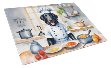 The Dog Chef Glass Cutting Board (Dog Breed: Flat-Coated Retriever 6249, size: large)