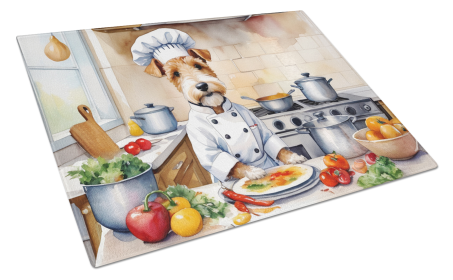 The Dog Chef Glass Cutting Board (Dog Breed: Fox Terrier 6250, size: large)