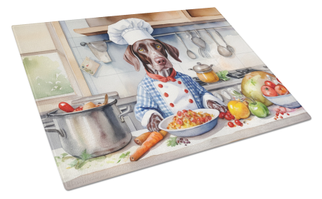 The Dog Chef Glass Cutting Board (Dog Breed: German Shorthaired Pointer 6254, size: large)