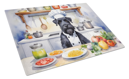 The Dog Chef Glass Cutting Board (Dog Breed: Giant Schnauzer 6256, size: large)