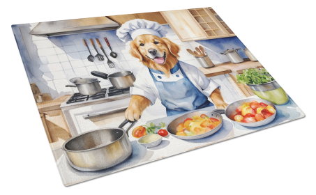 The Dog Chef Glass Cutting Board (Dog Breed: Golden Retriever 6257, size: large)