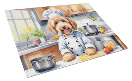 The Dog Chef Glass Cutting Board (Dog Breed: Goldendoodle 6258, size: large)