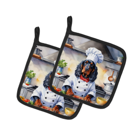 The Dog Chef Pair of Pot Holders (Design: Gordon Setter 6259, size: 7.5HX7.5W)