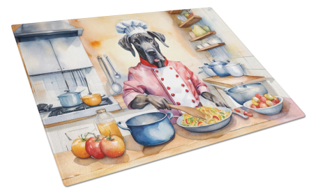 The Dog Chef Glass Cutting Board (Dog Breed: Great Dane 6260, size: large)