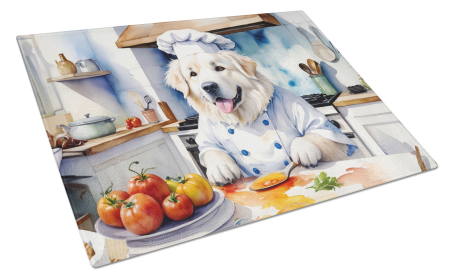 The Dog Chef Glass Cutting Board (Dog Breed: Great Pyrenees 6261, size: large)