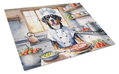 The Dog Chef Glass Cutting Board (Dog Breed: Greater Swiss Mountain Dog 6262, size: large)