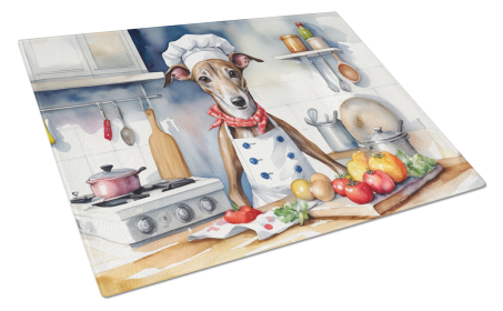 The Dog Chef Glass Cutting Board (Dog Breed: Greyhound 6263, size: large)