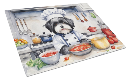The Dog Chef Glass Cutting Board (Dog Breed: Havanese 6265, size: large)