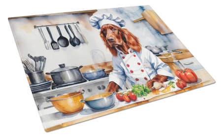 The Dog Chef Glass Cutting Board (Dog Breed: Irish Setter 6266, size: large)