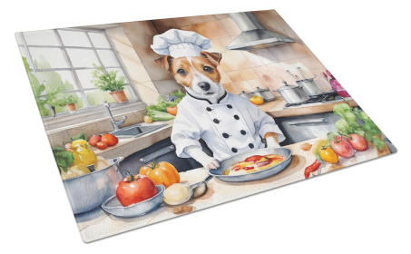 The Dog Chef Glass Cutting Board (Dog Breed: Jack Russell Terrier 6270, size: large)