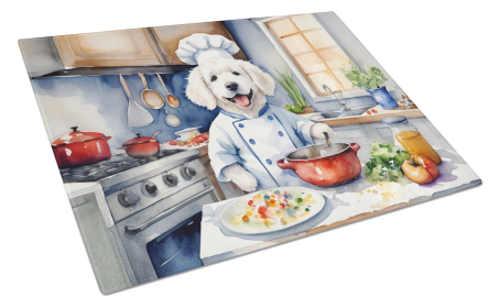 The Dog Chef Glass Cutting Board (Dog Breed: Kuvasz 6275, size: large)