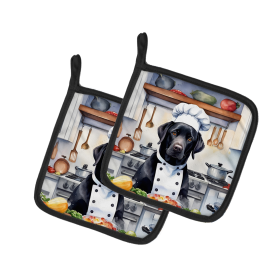 The Dog Chef Pair of Pot Holders (Design: Labrador Retriever 6276, size: 7.5HX7.5W)