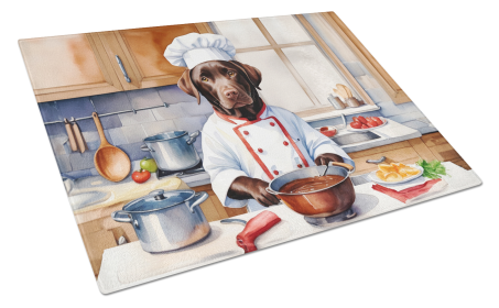 The Dog Chef Glass Cutting Board (Dog Breed: Labrador Retriever 6277, size: large)