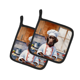 The Dog Chef Pair of Pot Holders (Design: Labrador Retriever 6277, size: 7.5HX7.5W)