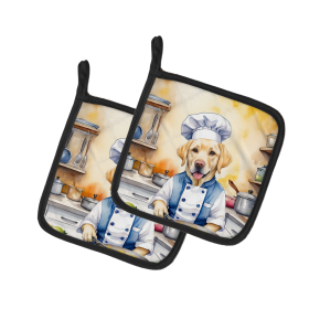 The Dog Chef Pair of Pot Holders (Design: Labrador Retriever 6278, size: 7.5HX7.5W)