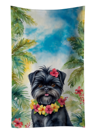 Luau Party Kitchen Towel (Dog Breed: Affenpinscher 6344, size: 25Hx15W)