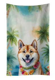 Luau Party Kitchen Towel (Dog Breed: Akita 6348, size: 25Hx15W)