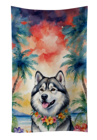 Luau Party Kitchen Towel (Dog Breed: Alaskan Malamute 6349, size: 25Hx15W)