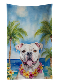Luau Party Kitchen Towel (Dog Breed: American Bulldog 6350, size: 25Hx15W)