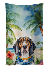 Luau Party Kitchen Towel (Dog Breed: American English Coonhound 6351, size: 25Hx15W)