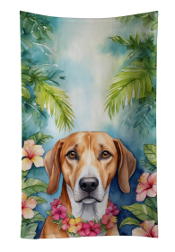 Luau Party Kitchen Towel (Dog Breed: American Foxhound 6353, size: 25Hx15W)