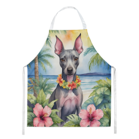 Luau Party Apron (Dog Breed: American Hairless Terrier 6354, size: large)