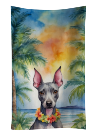 Luau Party Kitchen Towel (Dog Breed: American Hairless Terrier 6354, size: 25Hx15W)