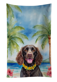 Luau Party Kitchen Towel (Dog Breed: American Water Spaniel 6355, size: 25Hx15W)