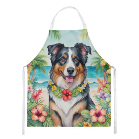 Luau Party Apron (Dog Breed: Australian Shepherd 6358, size: large)