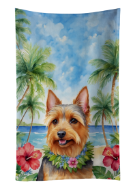 Luau Party Kitchen Towel (Dog Breed: Australian Terrier 6359, size: 25Hx15W)