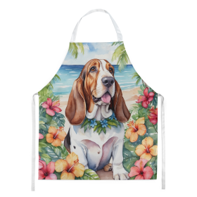Luau Party Apron (Dog Breed: Basset Hound 6361, size: large)