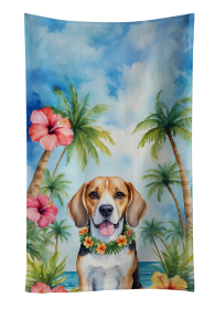 Luau Party Kitchen Towel (Dog Breed: Beagle 6362, size: 25Hx15W)