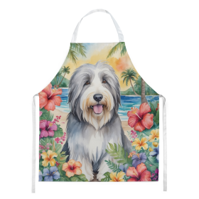 Luau Party Apron (Dog Breed: Bearded Collie 6364, size: large)