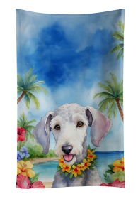 Luau Party Kitchen Towel (Dog Breed: Bedlington Terrier 6365, size: 25Hx15W)