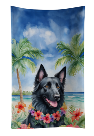 Luau Party Kitchen Towel (Dog Breed: Belgian Sheepdog 6367, size: 25Hx15W)