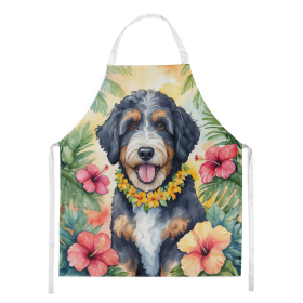 Luau Party Apron (Dog Breed: Bernedoodle 6370, size: large)