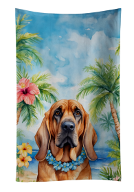 Luau Party Kitchen Towel (Dog Breed: Bloodhound 6375, size: 25Hx15W)