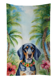 Luau Party Kitchen Towel (Dog Breed: Bluetick Coonhound 6376, size: 25Hx15W)