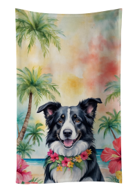 Luau Party Kitchen Towel (Dog Breed: Border Collie 6377, size: 25Hx15W)