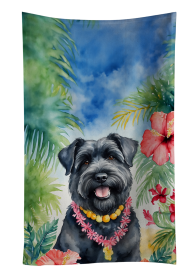 Luau Party Kitchen Towel (Dog Breed: Bouvier des Flandres 6385, size: 25Hx15W)