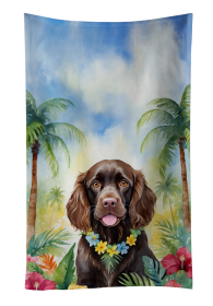 Luau Party Kitchen Towel (Dog Breed: Boykin Spaniel 6390, size: 25Hx15W)