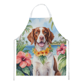 Luau Party Apron (Dog Breed: Brittany Spaniel 6391, size: large)