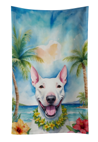 Luau Party Kitchen Towel (Dog Breed: Bull Terrier 6394, size: 25Hx15W)