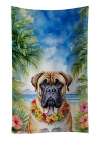 Luau Party Kitchen Towel (Dog Breed: Bullmastiff 6395, size: 25Hx15W)