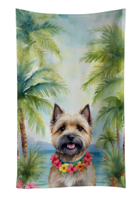 Luau Party Kitchen Towel (Dog Breed: Cairn Terrier 6396, size: 25Hx15W)