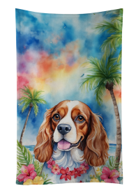 Luau Party Kitchen Towel (Dog Breed: Cavalier Spaniel 6401, size: 25Hx15W)