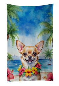 Luau Party Kitchen Towel (Dog Breed: Chihuahua 6403, size: 25Hx15W)