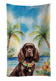 Luau Party Kitchen Towel (Dog Breed: Cocker Spaniel 6410, size: 25Hx15W)